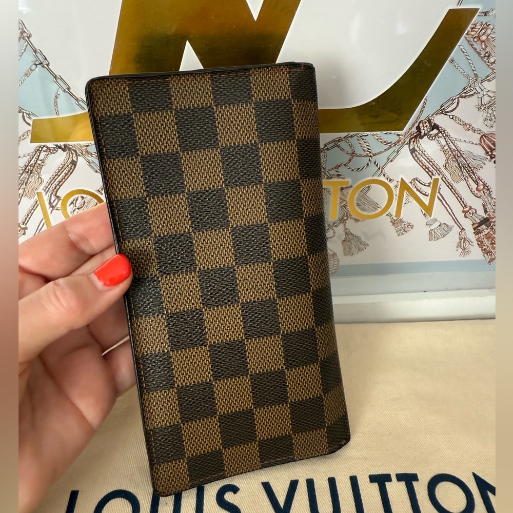 Louis Vuitton Brown Damier Long Wallet Checkbook Card Holder - Picture 3 of 11